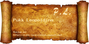 Pukk Leopoldina névjegykártya
